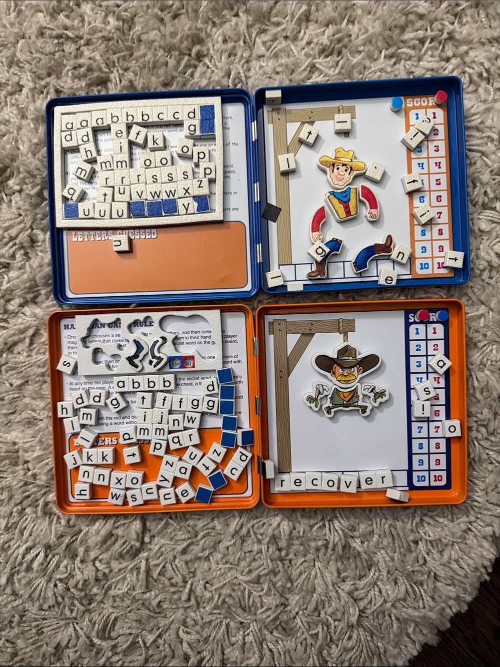 Set of 2 - Magnetic Letter Match Learning Game - Blue and Orange